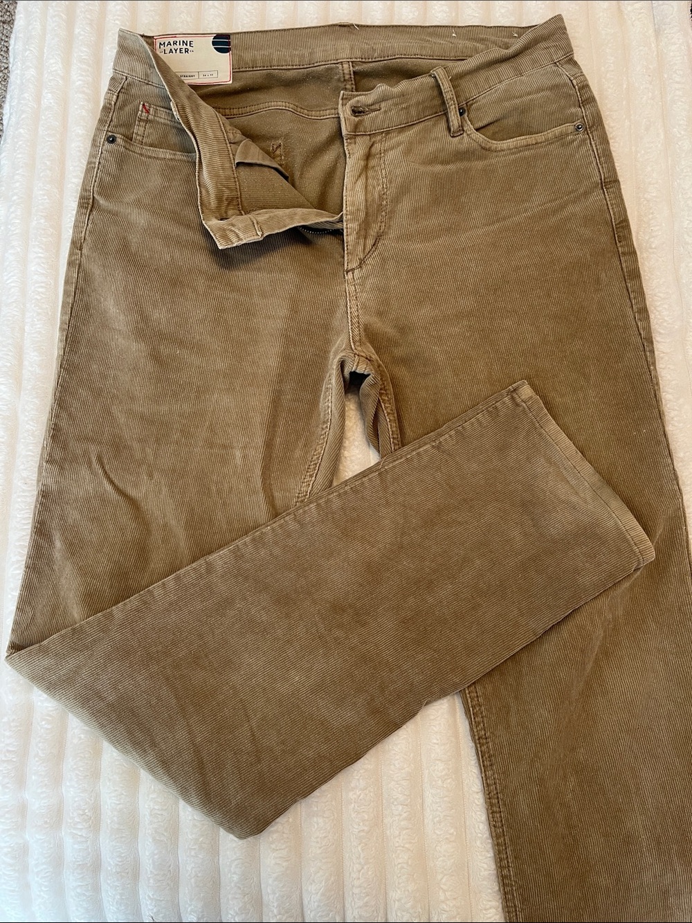 Marine Layer Men's Tan Corduroy Pants